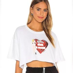 🔥 🆕 REVOLVE BOYS LIE Lie Match Made Heaven Crop Top White ONE SIZE FITS ALL